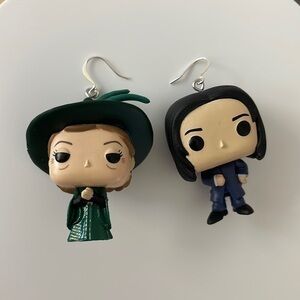 2/$29 Pop Vinyl Earrings Snape McGonagall Harry Potter Repurposed Halloween